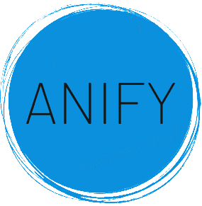 Okrągłe logo 'Anify' na pomarańczowym tle